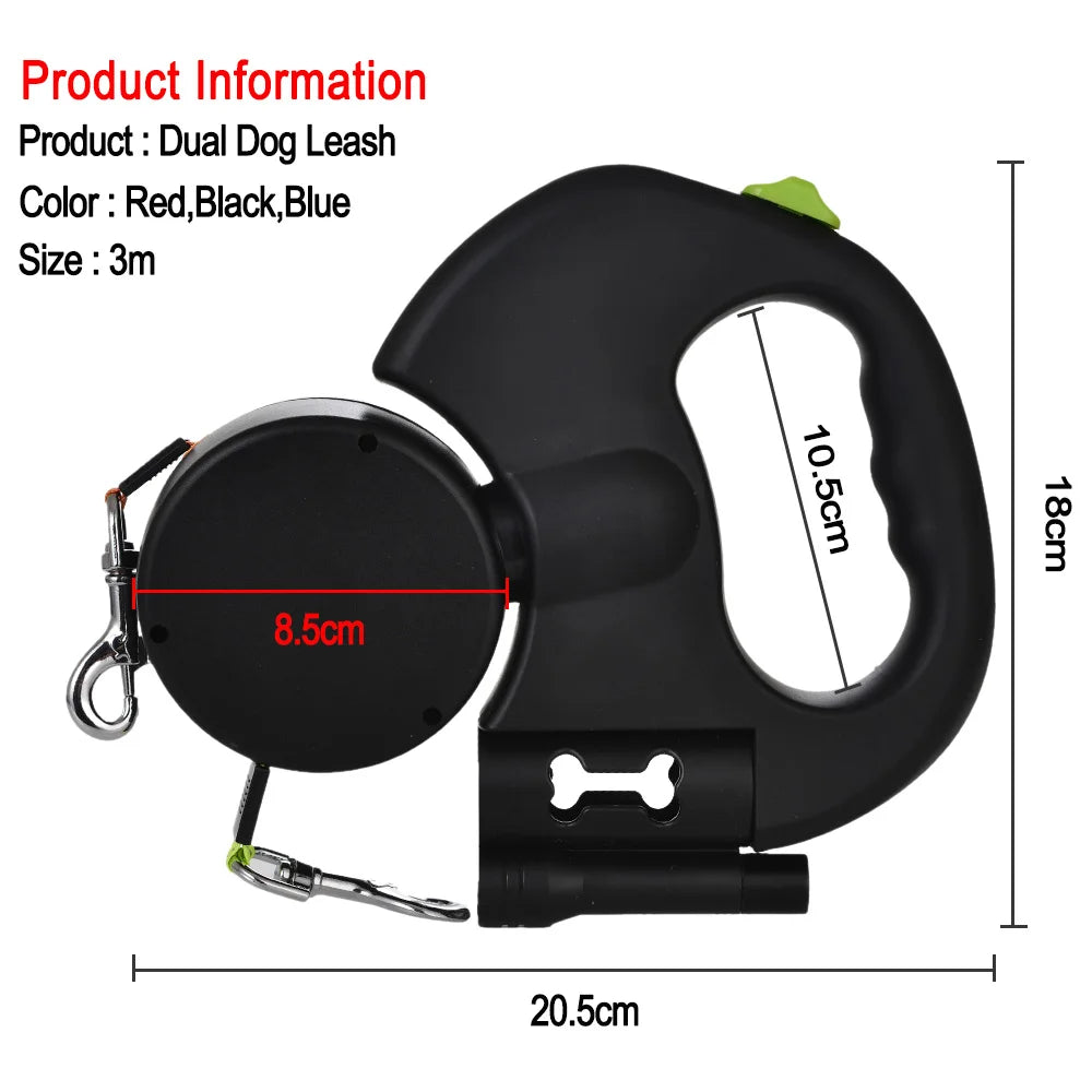 Dual Retractable Dog Leash